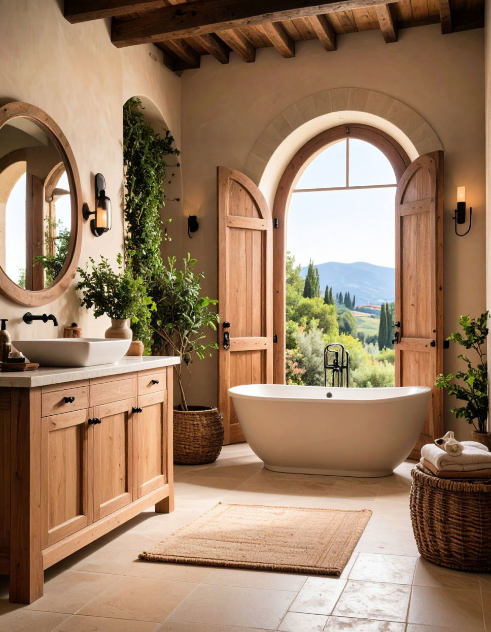 Arched Doorways for Classic Elegance Tuscan Bathroom Ideas