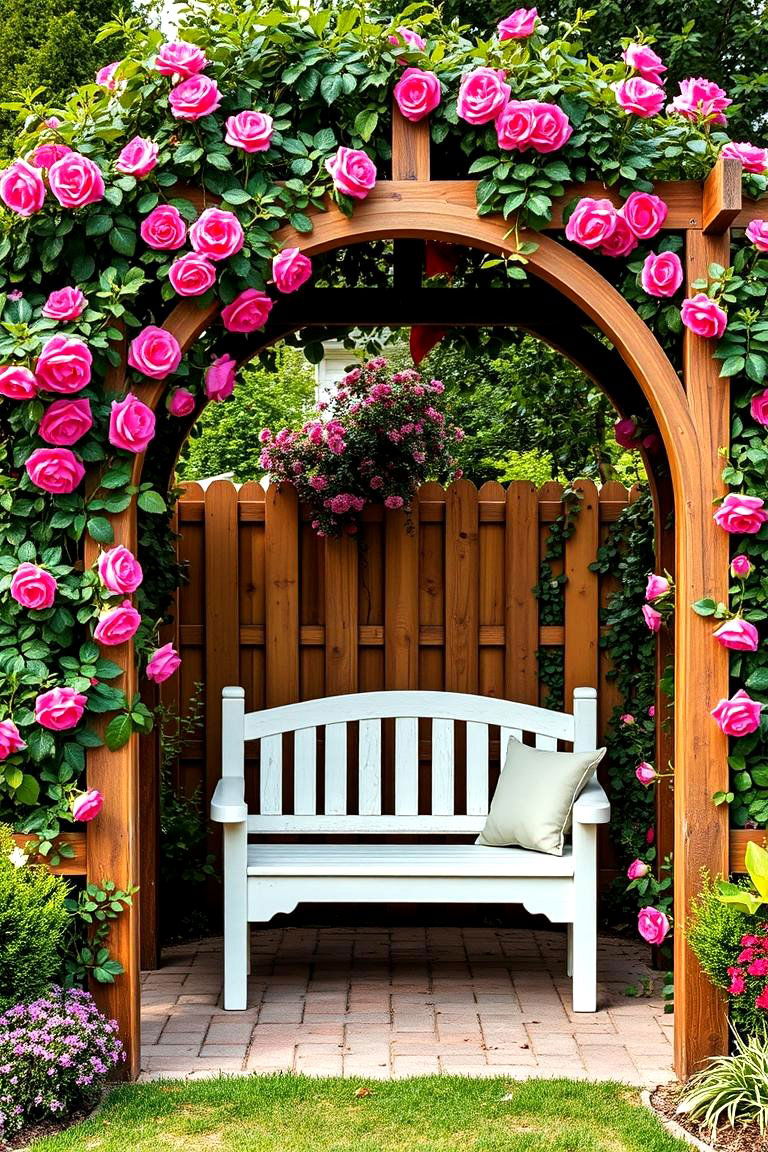 Archway with Integrated Seating - 25 Trellis Ideas