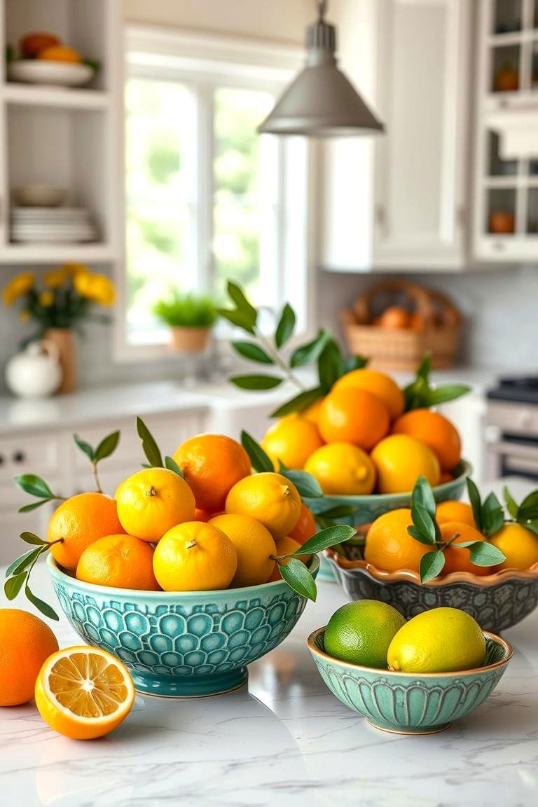 Arranging Citrus Bowls for a Zesty Touch - 25 Spring Decor Ideas
