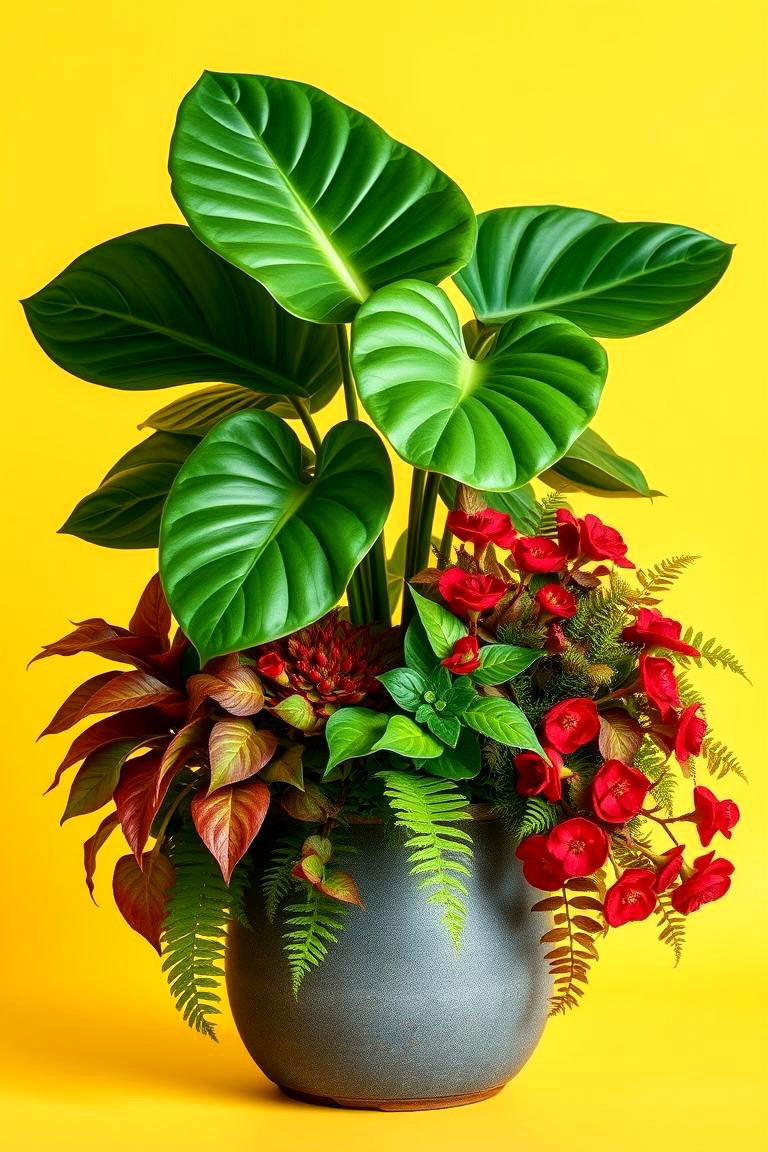 Arranging Plants by Leaf Texture - 25 Potted Plant Arrangement Ideas