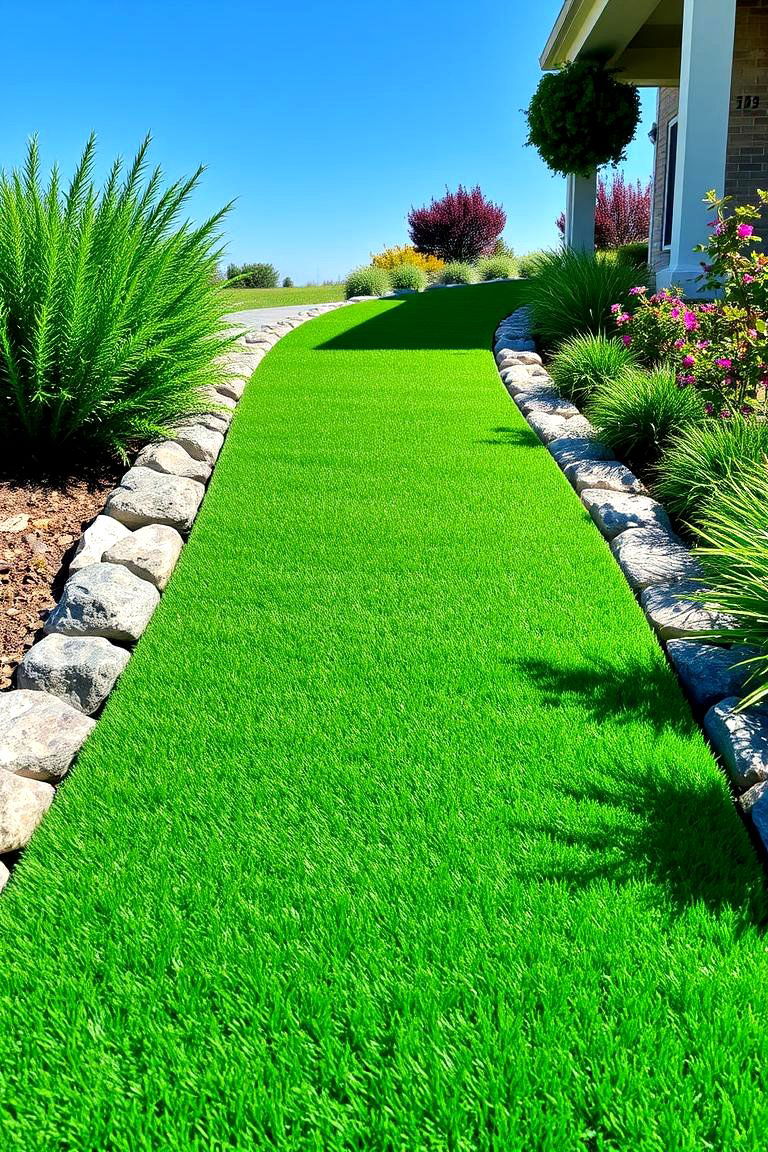 Artificial Turf Walkways for a Green Low Maintenance Solution - 25 Front Walkway Ideas