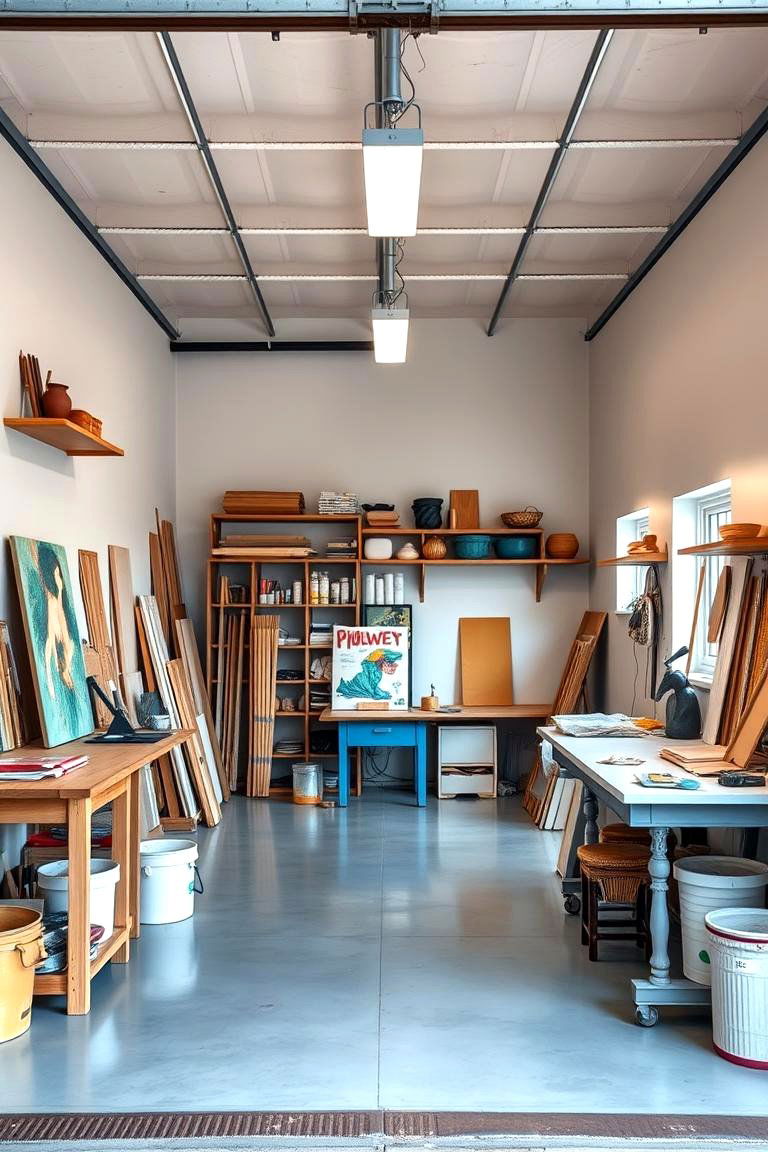 Artistic Studio for Creatives - 25 Garage Conversion Ideas