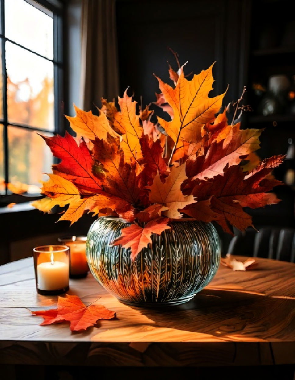 Autumn Leaf Centerpieces Thanksgiving Decor Ideas