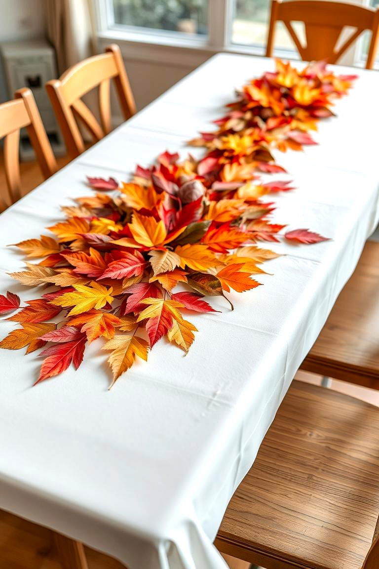 Autumn Leaf Runner - 25 Fall Table Decor Ideas