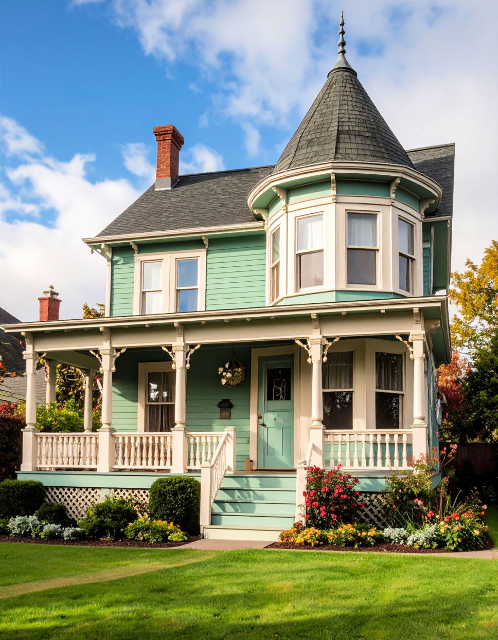 Avocado Green for Retro Charm Green Victorian House Colors