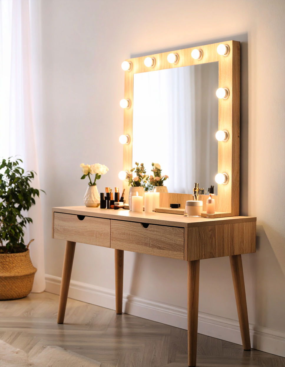 Backlit Mirror Vanity for Soft Illumination