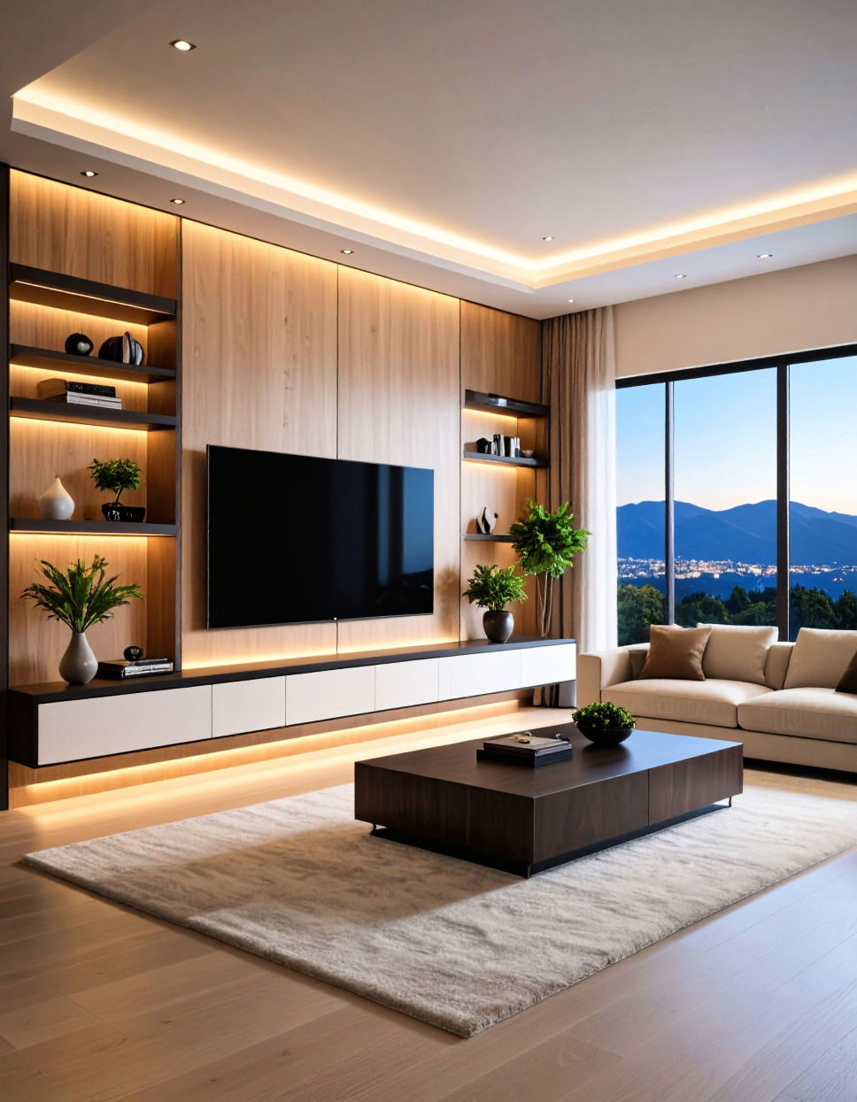 Backlit Panels for a Contemporary Glow Tv Accent Wall Ideas