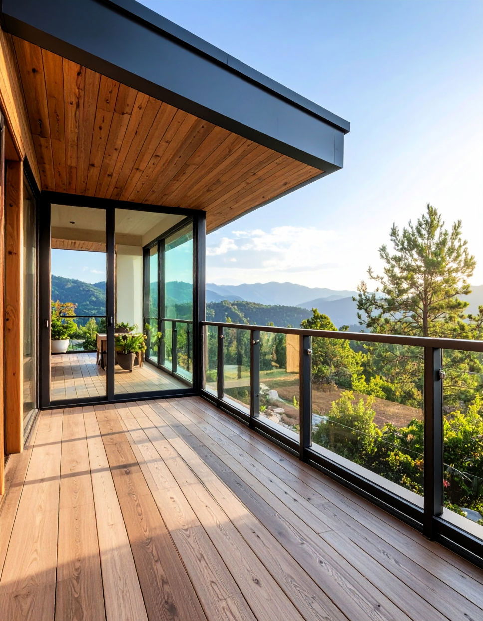 Balcony with Glass Panels