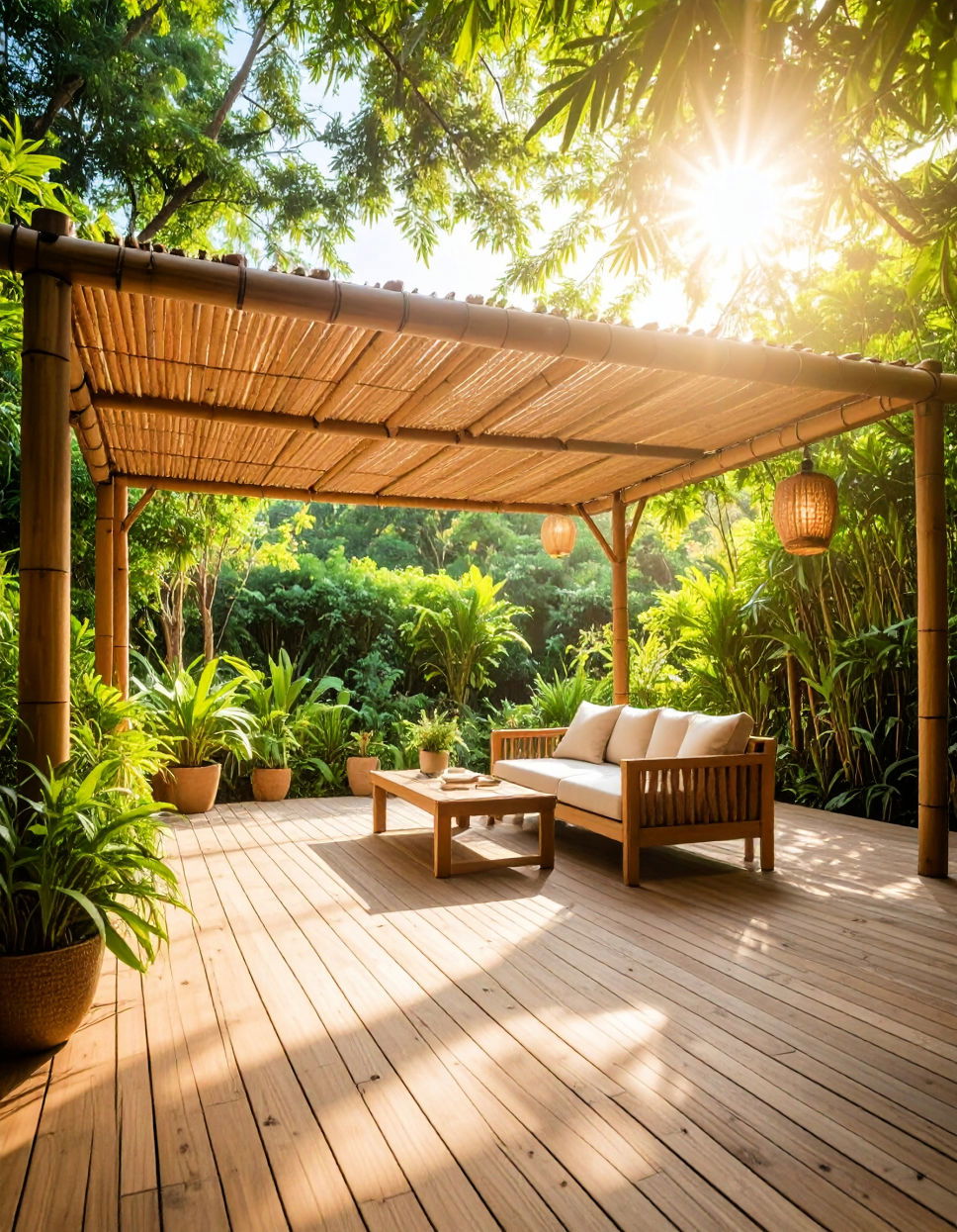 Bamboo Awning for Natural Style