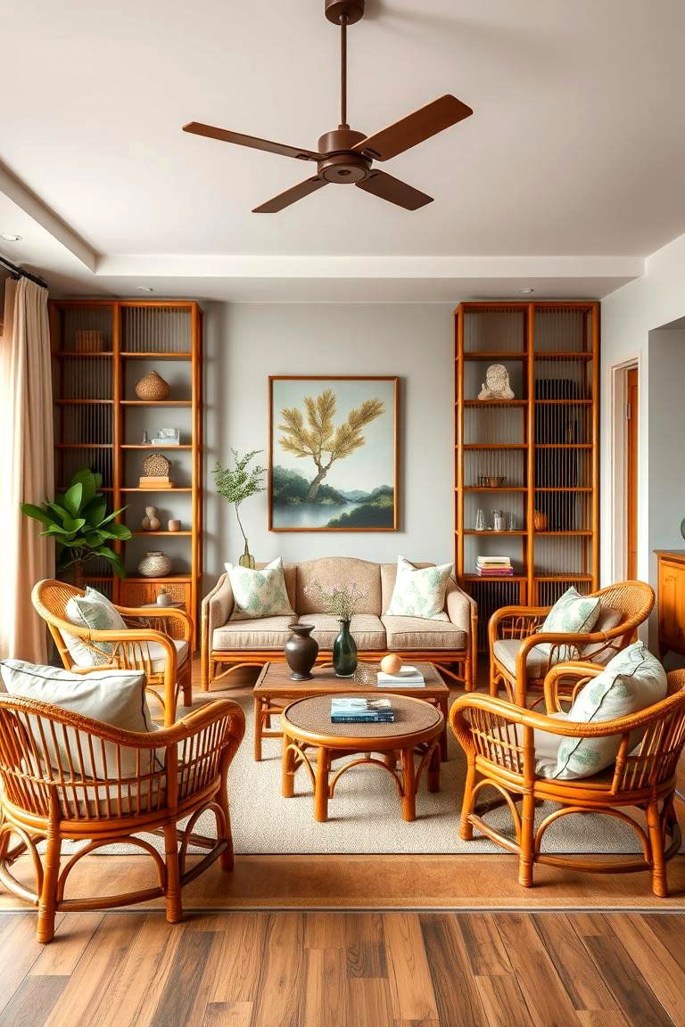 Bamboo Furniture for a Natural Touch - 25 Chinoiserie Living Room Ideas