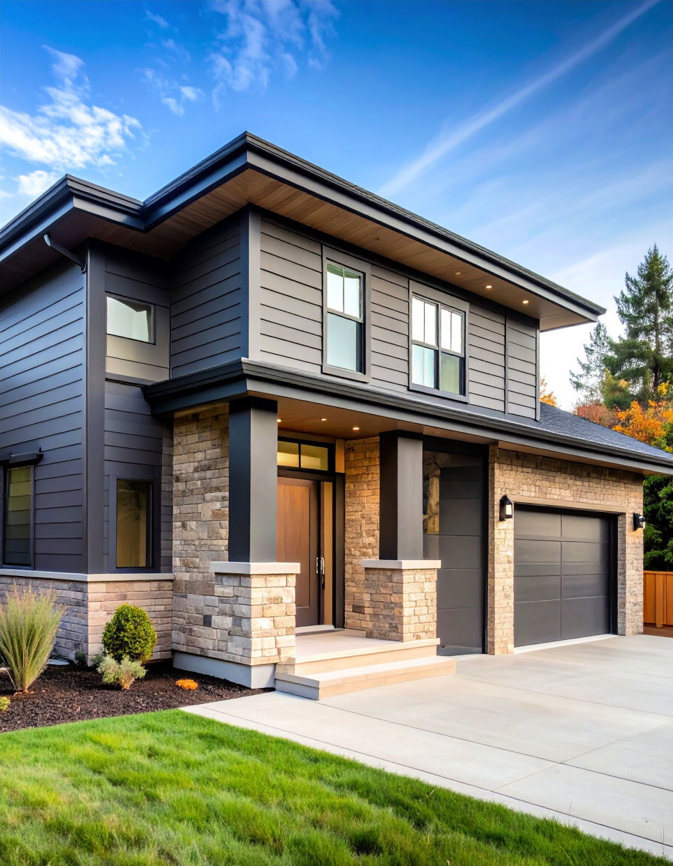 Banded Two Tone Siding Two tone Siding Designs