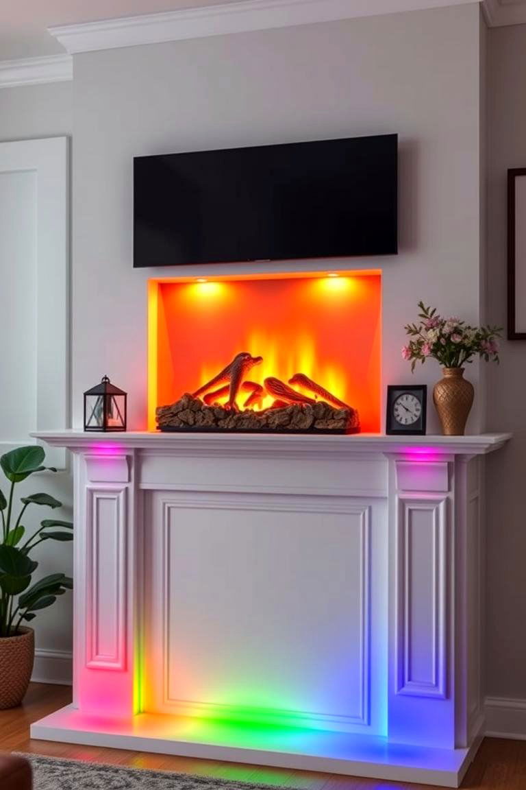 Battery Powered Accent Lights - 25 Fireplace Mantel Lighting Ideas