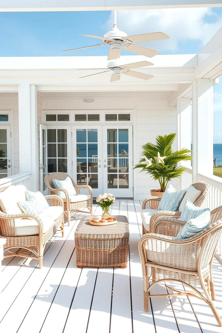Beach Inspired White Deck - 25 White Deck Ideas