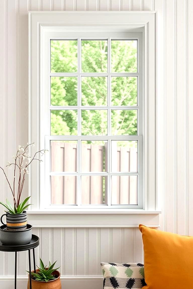 Beadboard Window Trim for Texture - 25 Farmhouse Interior Window Trim Ideas