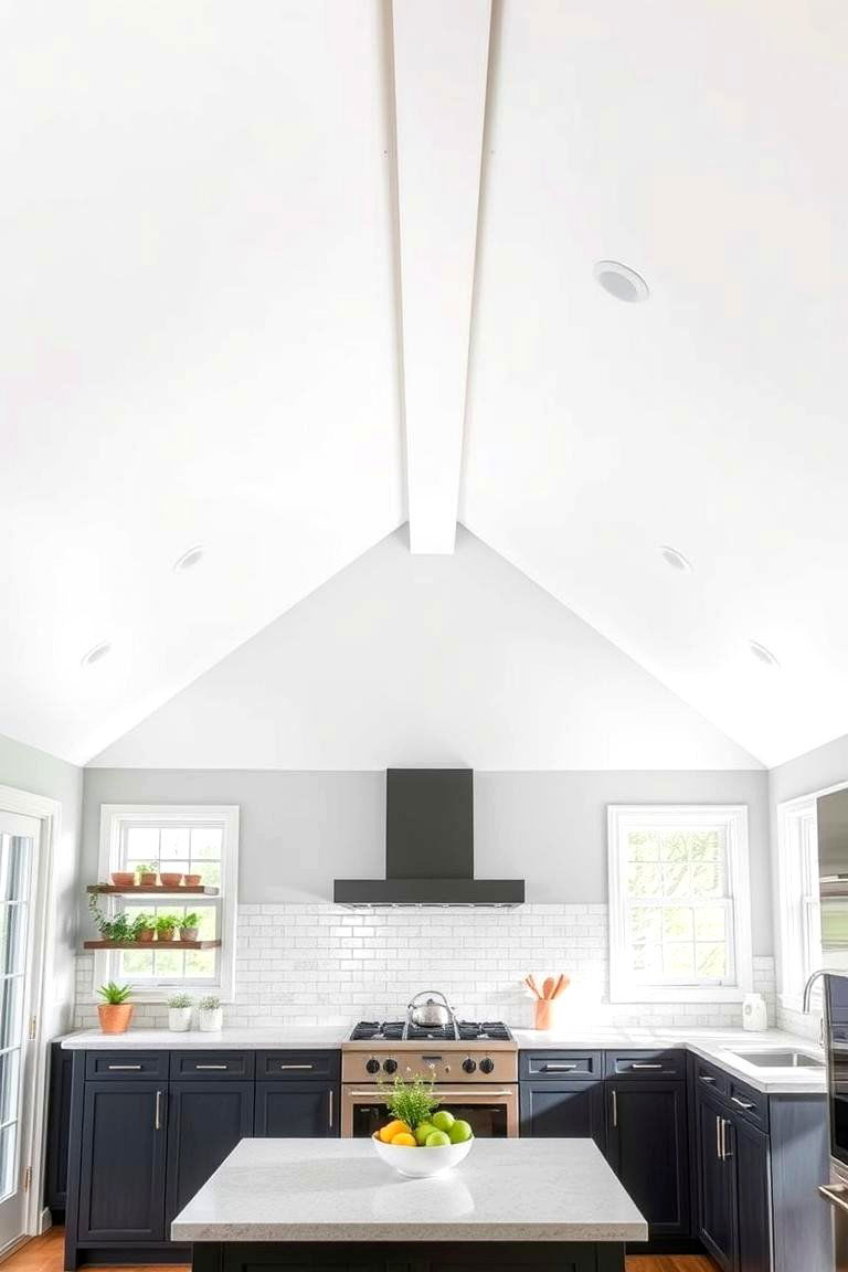 Beamless Vaulted Ceiling for a Clean Modern Appeal - 25 Vaulted Ceiling Kitchen Ideas