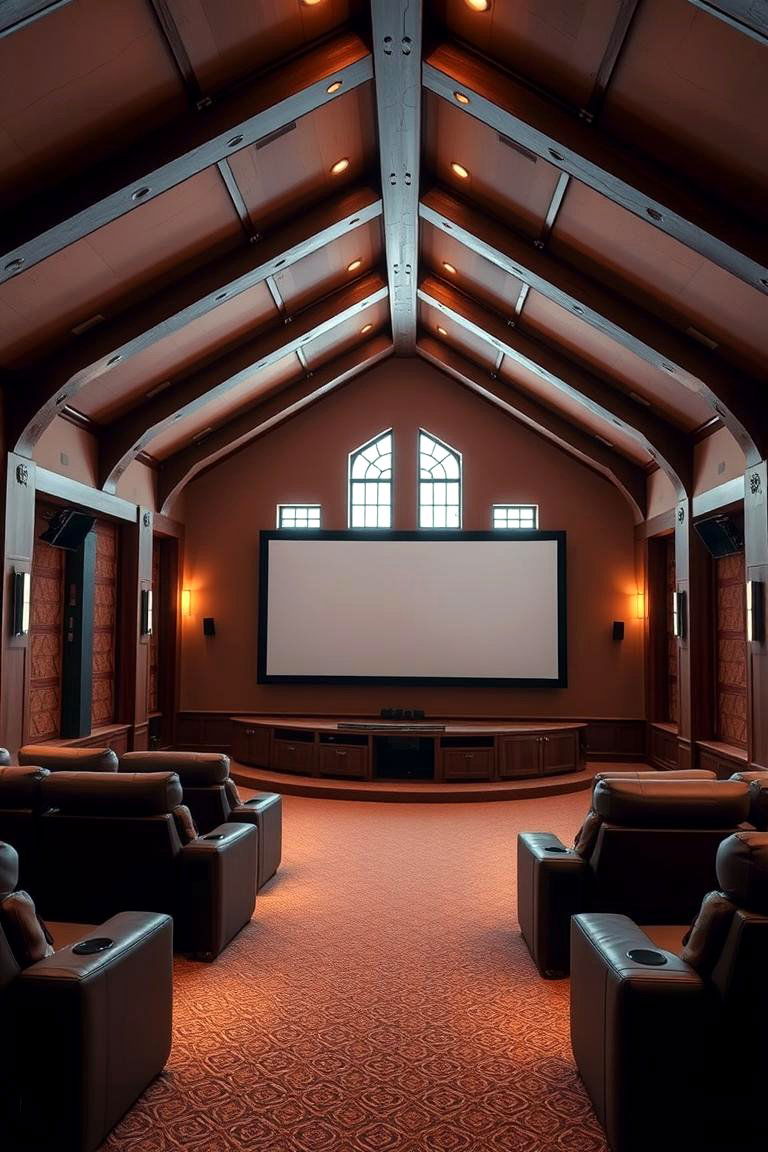 Beams and Vaulted Ceilings in Home Theaters - 25 Vaulted Ceiling With Beams