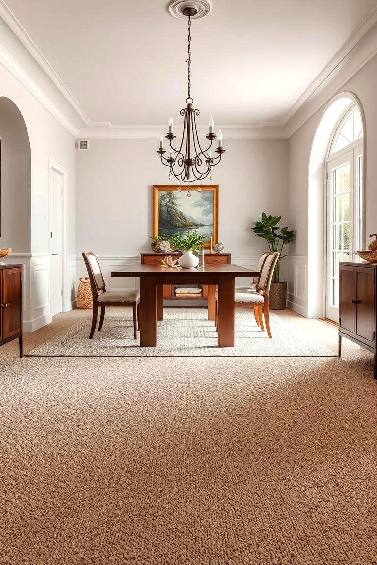 Berber Carpet for Durability and Style - 25 Carpeted Dining Room Ideas