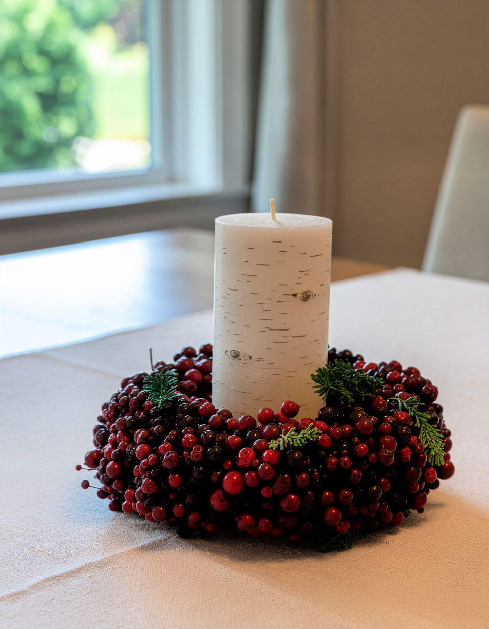 Birchwood and Berry Wreath Centerpiece Thanksgiving Centerpiece Ideas