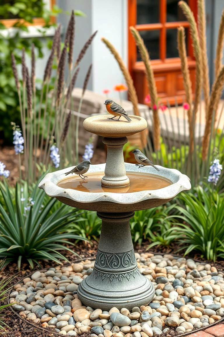 Birdbath Centerpiece - 25 Garden Centerpiece Ideas