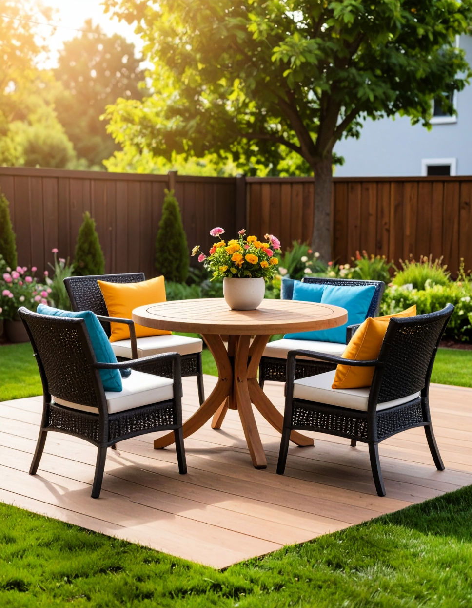 Bistro Table for Intimate Dining Townhouse Patio Ideas