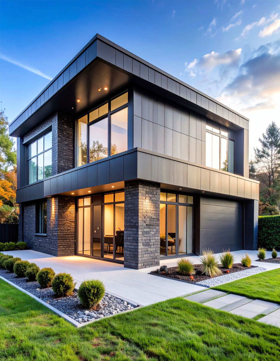 Black Brick with Silver Accents