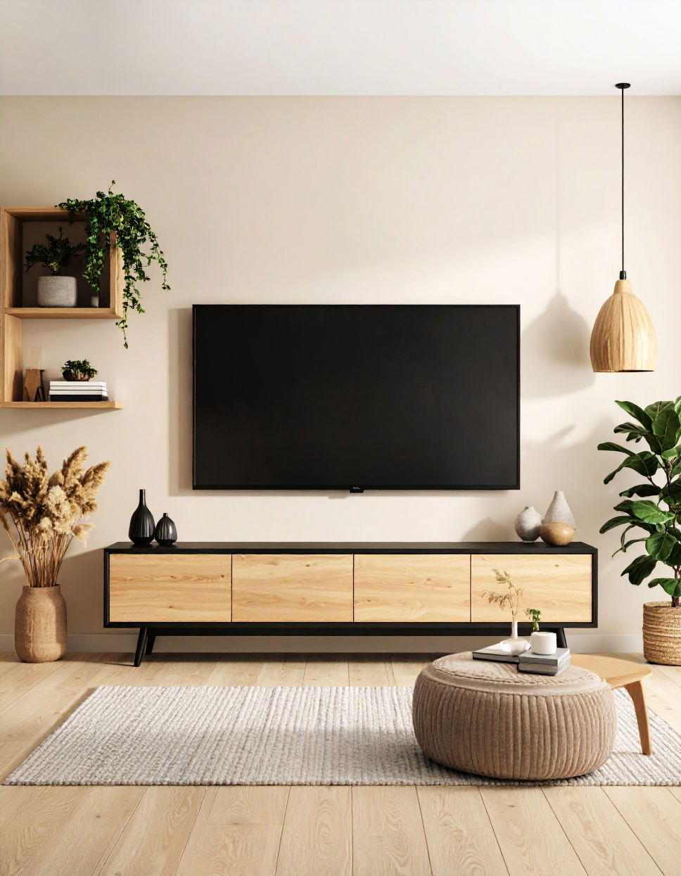 Black Framed TV for a Gallery Feel Tv Wall Ideas
