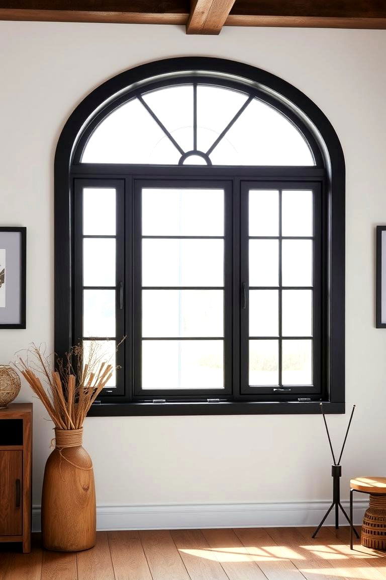 Black Window Trim for Contrast - 25 Farmhouse Interior Window Trim Ideas