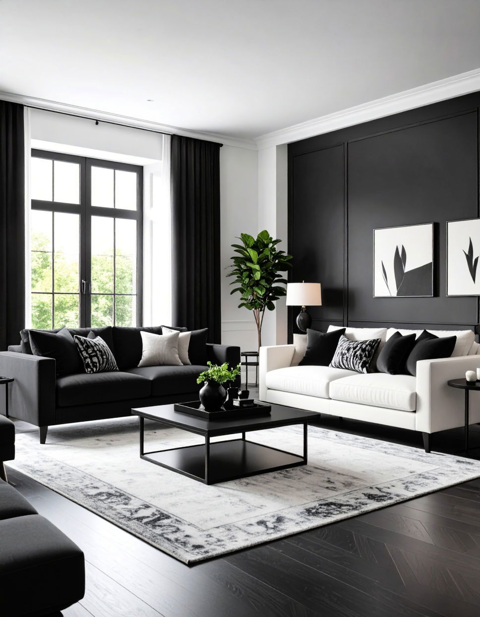 Black and White for Timeless Chic Two Colour Combination for Living Room