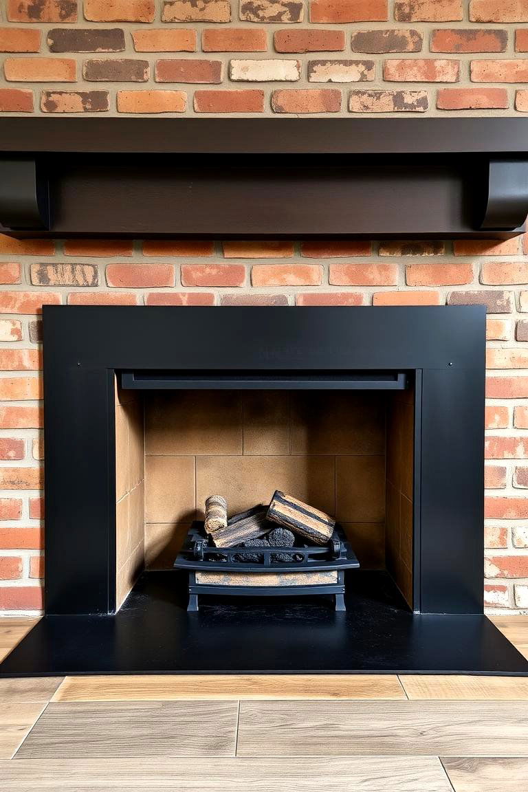 Blackened Steel Hearth for Industrial Edge - 25 Fireplace Hearth Ideas