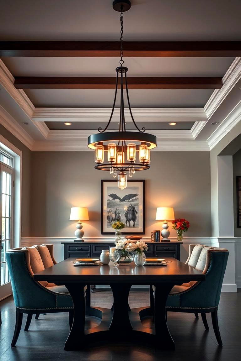 Blend Traditional and Modern Lighting Fixtures - 25 Transitional Dining Room Ideas