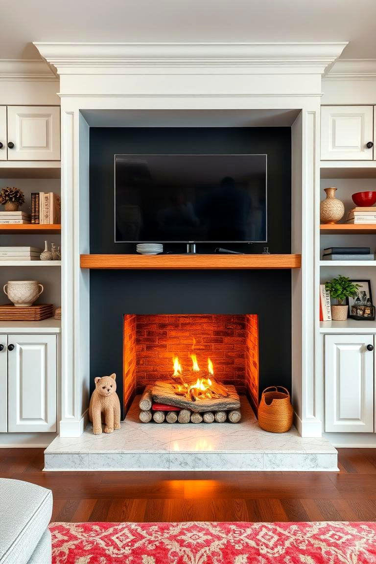 Blending Open and Closed Shelving for Versatility - 25 Fireplace With Bookshelves