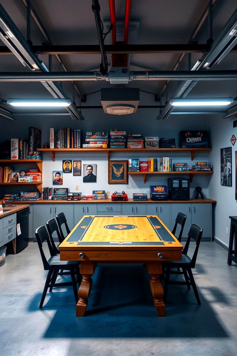 Board Game Haven - 25 Garage Game Room Ideas