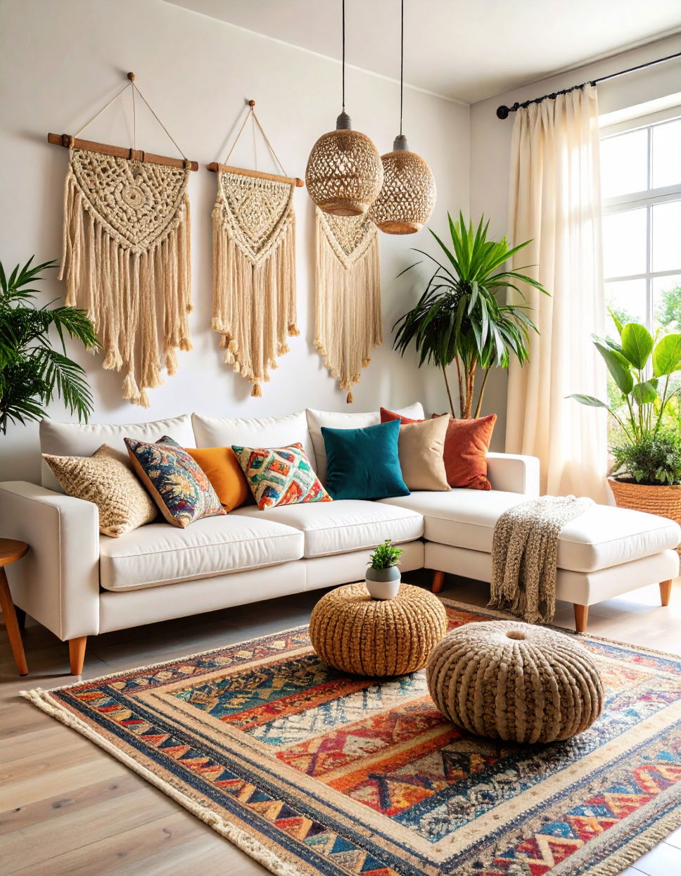 Bohemian Charm with Layered Rugs