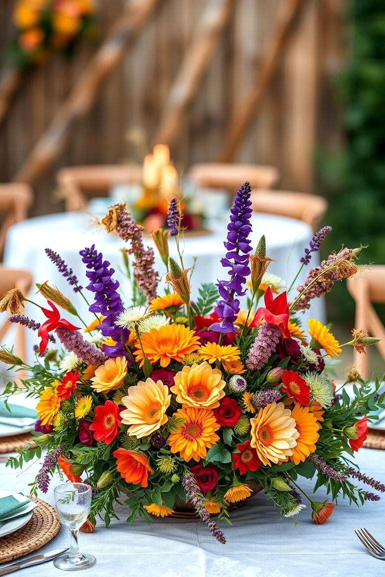 Bohemian Flower Crown - 25 Flower Centerpiece Ideas