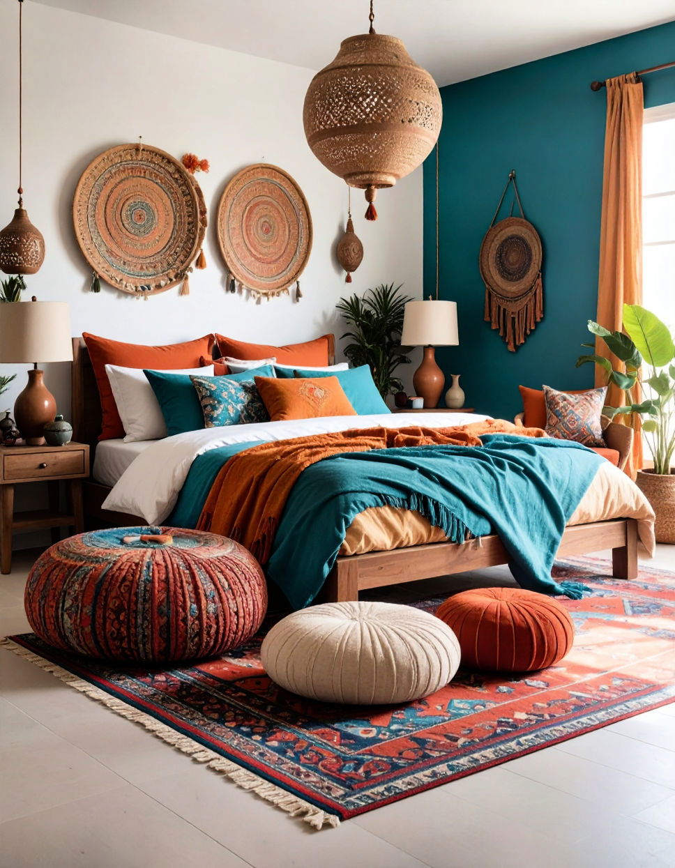 Bohemian Rhapsody with Turquoise and Warm Tones Turquoise Bedroom Ideas