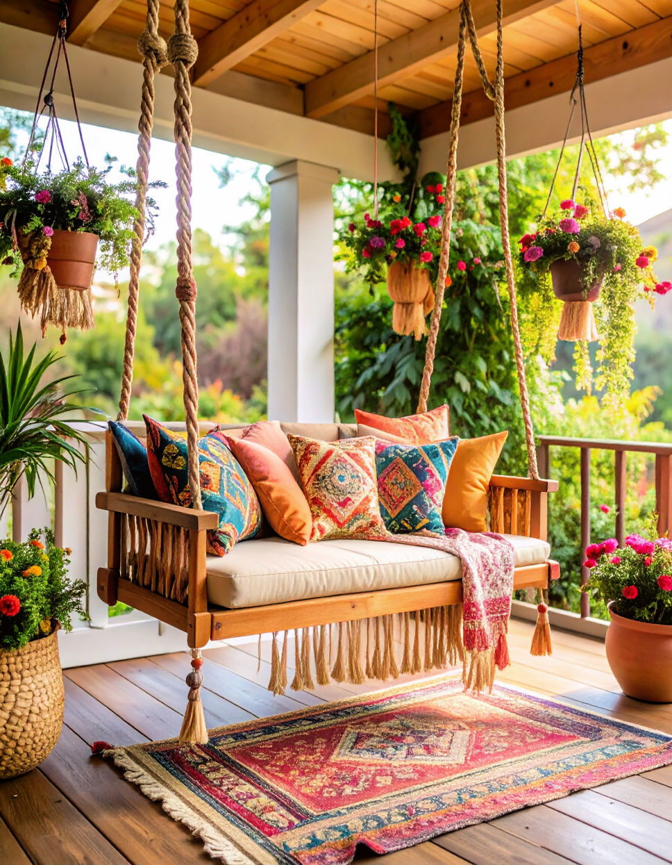Bohemian Style Porch Swing