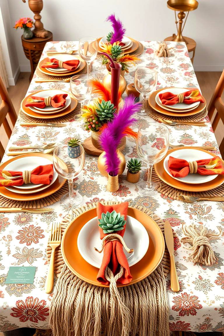 Boho Chic Style - 25 Thanksgiving Table Settings