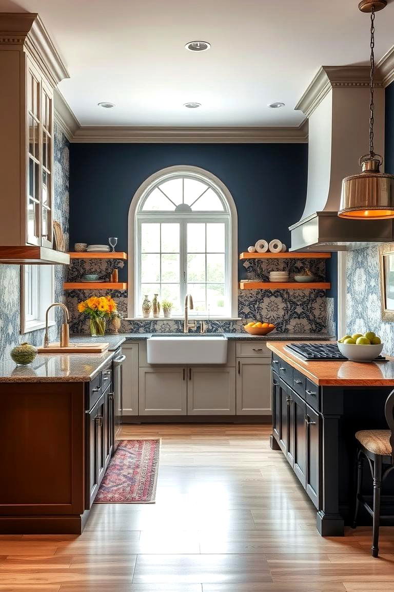 Bold Accent Walls - 25 Transitional Kitchen Ideas