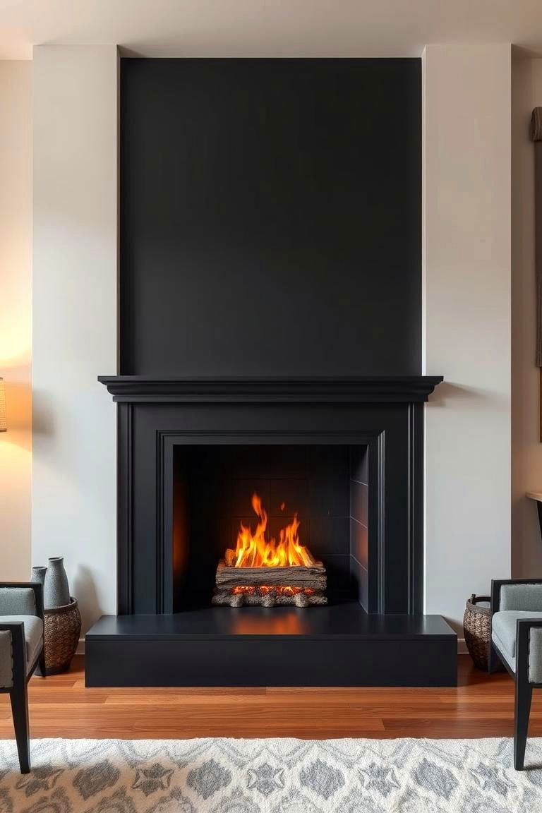 Bold Black for Modern Elegance - 25 Fireplace Paint Ideas