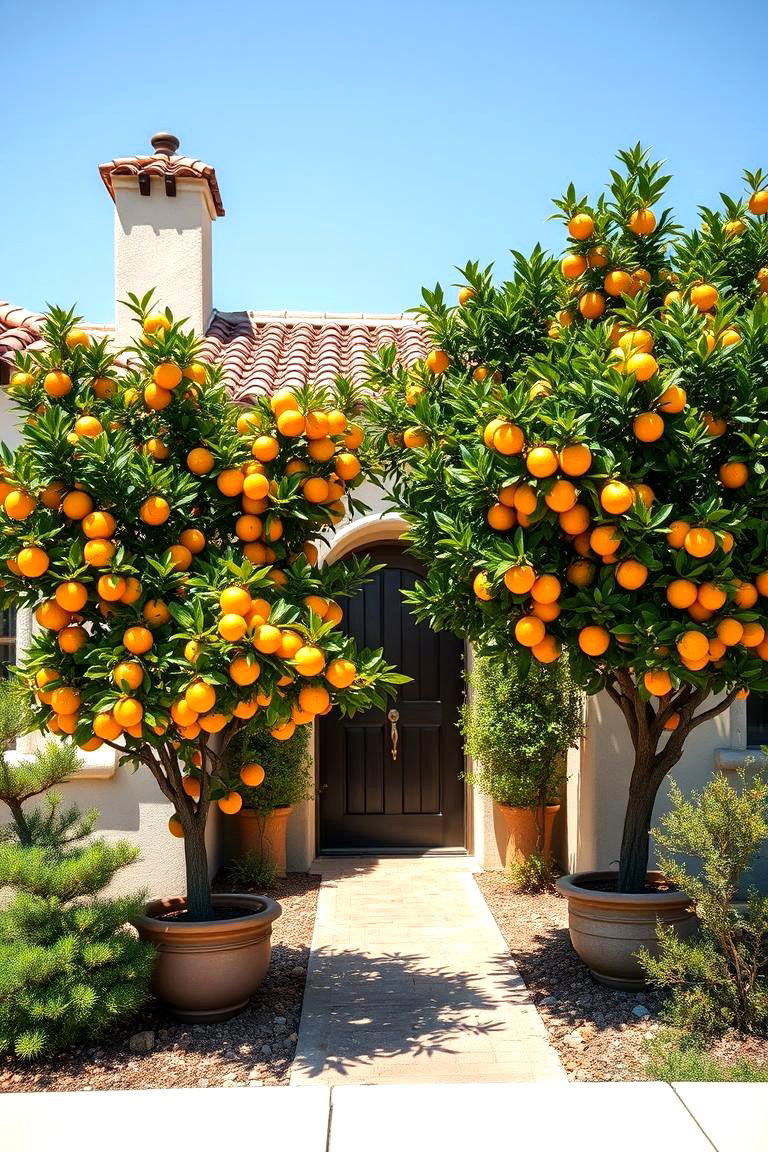 Bold Citrus Trees for a Fresh and Vibrant Look - 25 front yard spanish style landscaping ideas