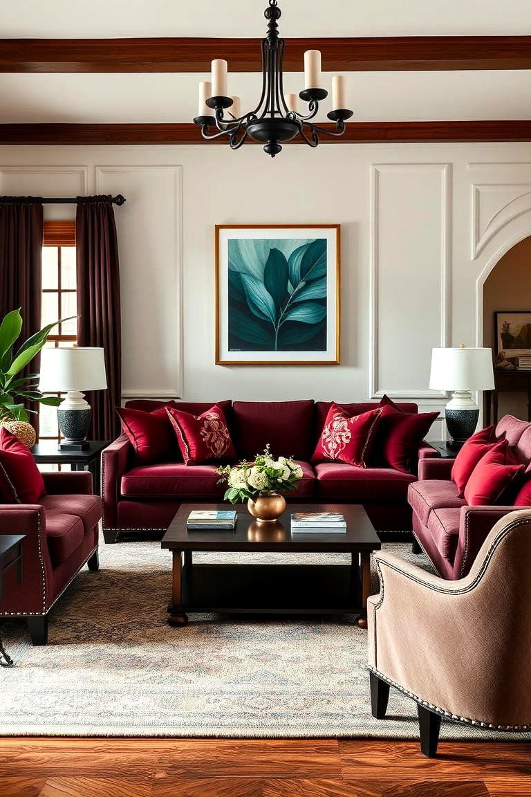 Bold Color Accents to Enhance the Space - 25 Traditional Living Room Ideas