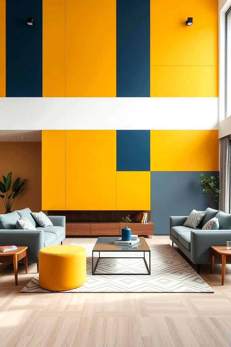Bold Color Blocks - 25 Feature Wall Ideas