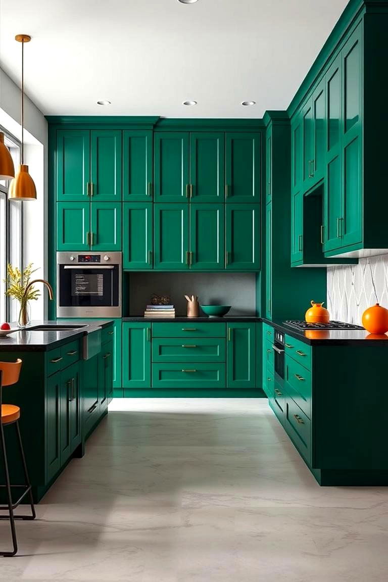 Bold Colors for a Statement Look - 25 Floor to Ceiling Kitchen Cabinets