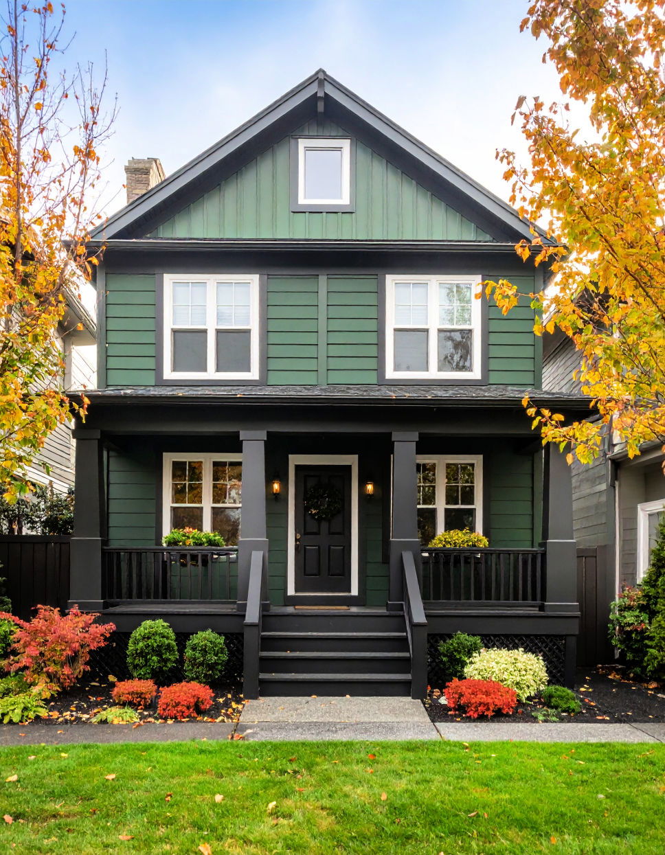 Bold Contrast with Dark Forest Green