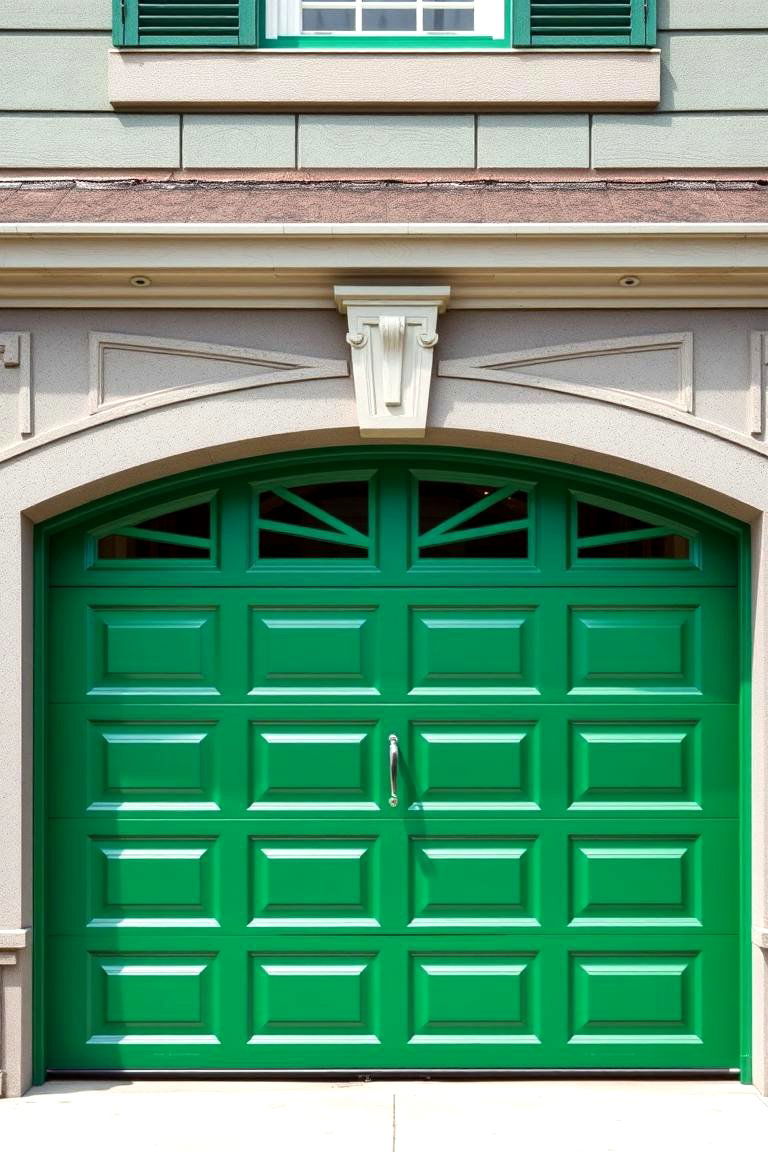 Bold Emerald Green for Statement Appeal - 25 Green Garage Door Ideas