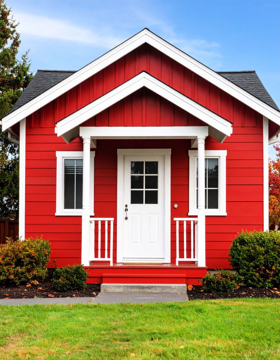 Bold Red and White Exterior Color Palettes for Small Homes