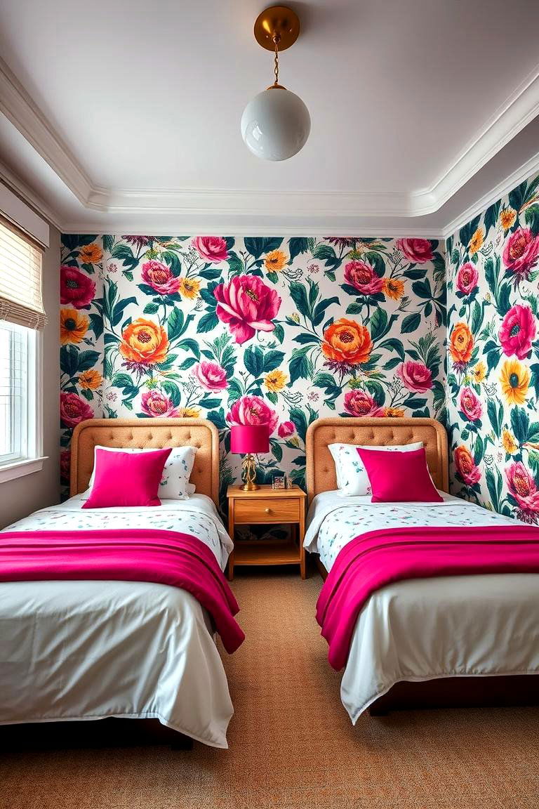 Bold Wallpaper for a Unique Statement - 25 Twin Bedroom Ideas