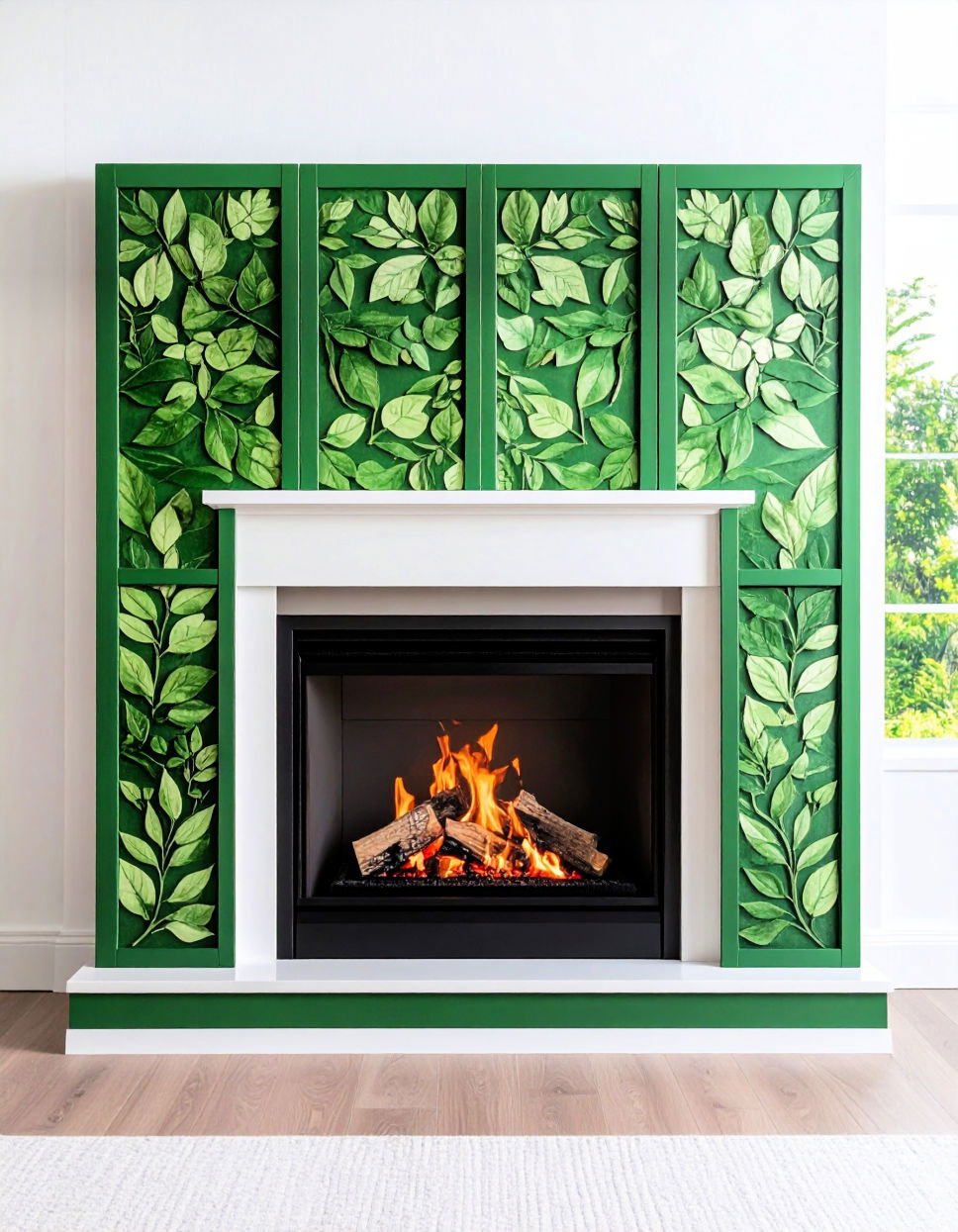 Botanical Print Fireplace Screen