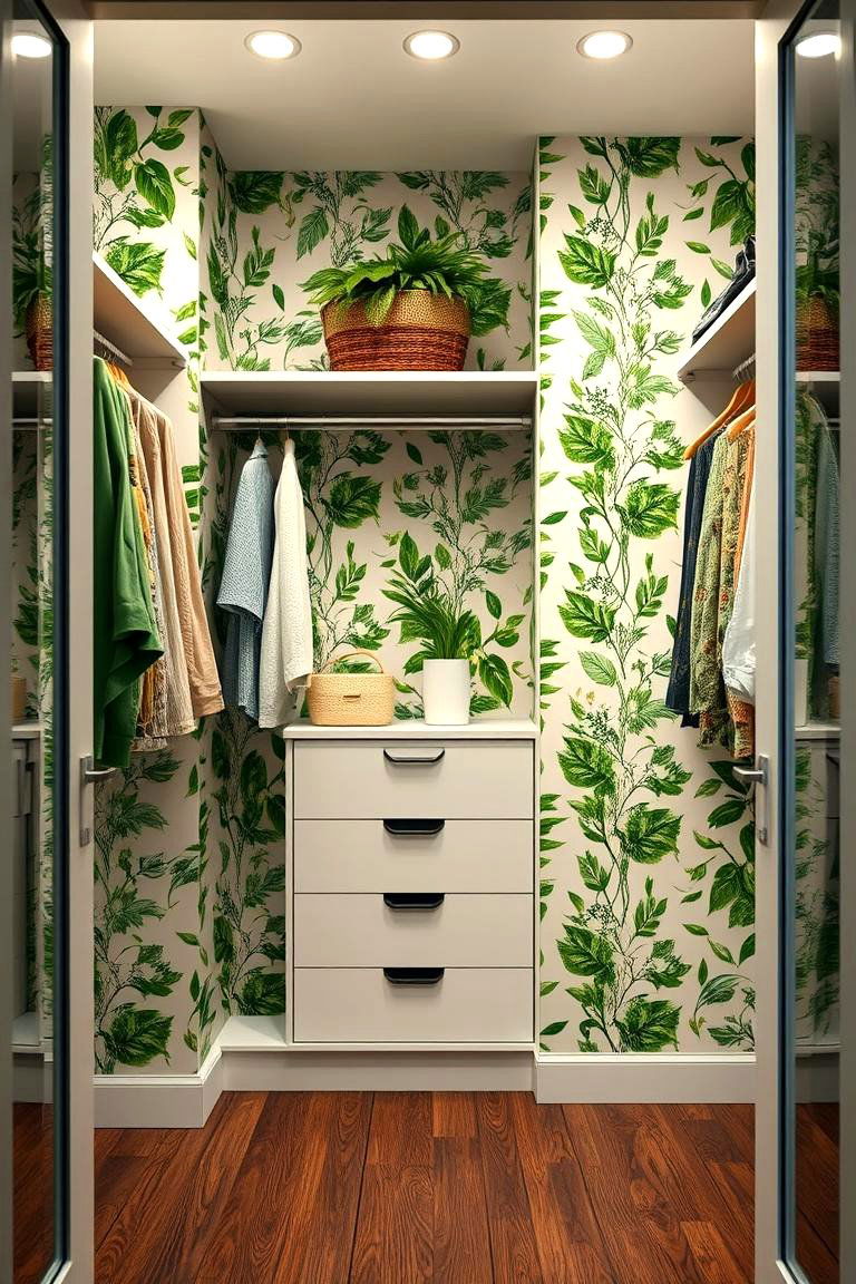 Botanical Prints for a Fresh Green Look - 25 Closet Wallpaper Ideas