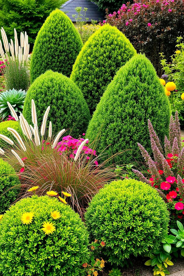 Boxwood in a Mixed Garden - 25 Front Yard Boxwood Designs